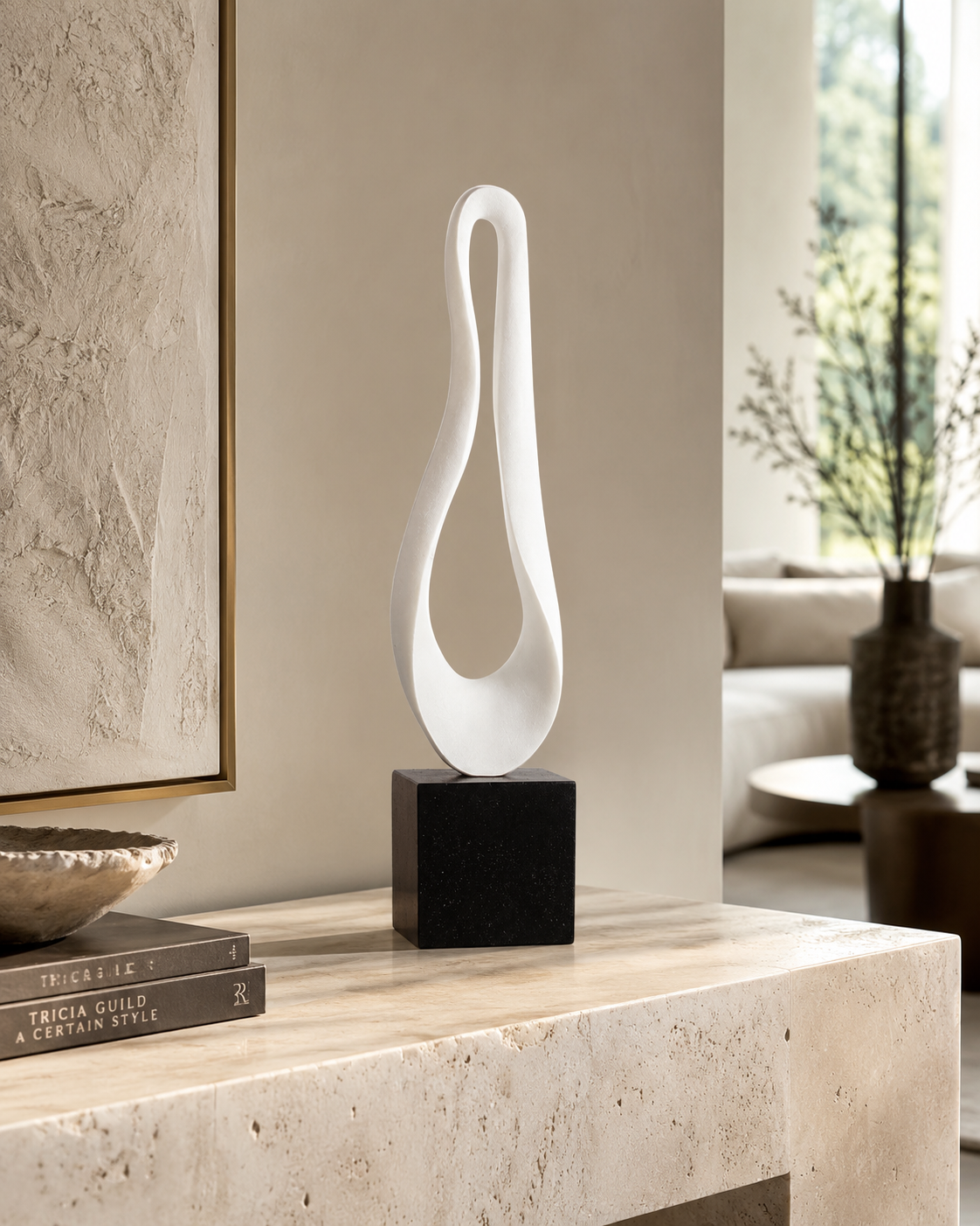 White Vertical Resin Decoration