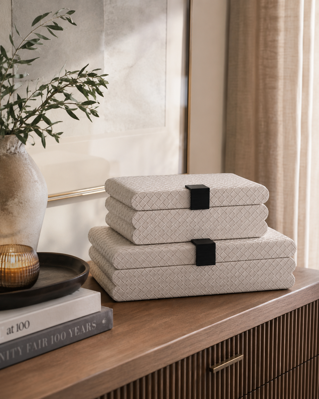 Mid Textile Texture Decorative Box