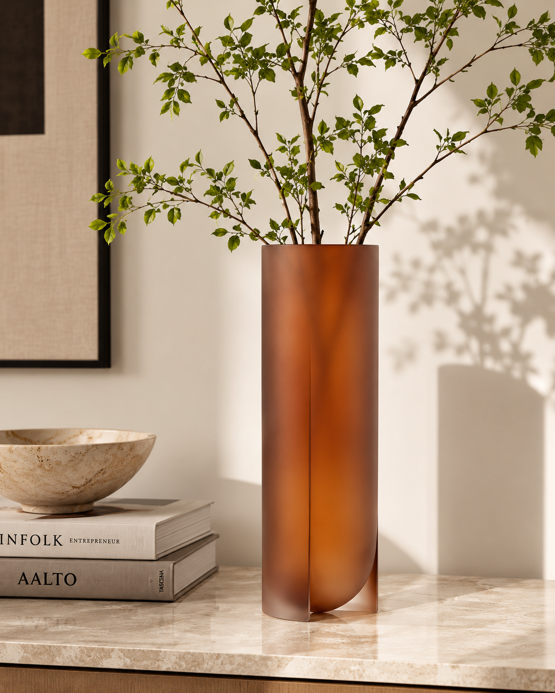 Transparent Resin Vase - Brown