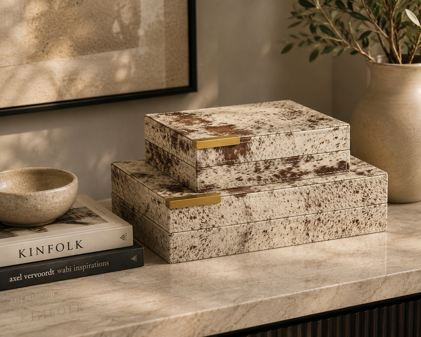 Fur Pattern Decorative Brown Box