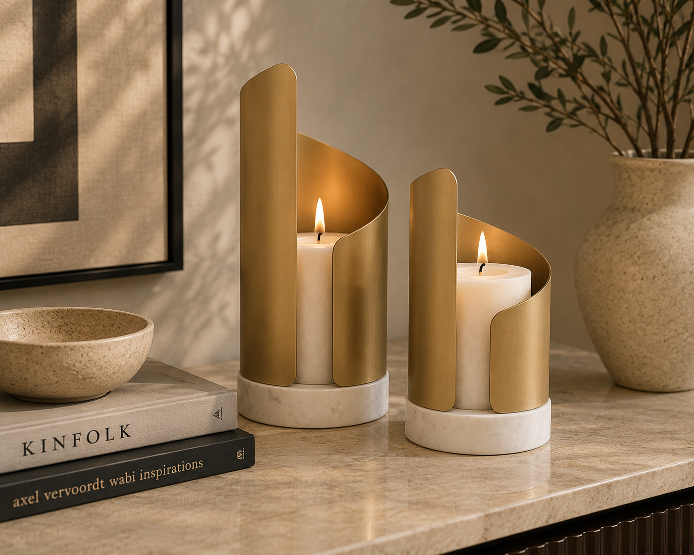 Torch Candle Stick Gold