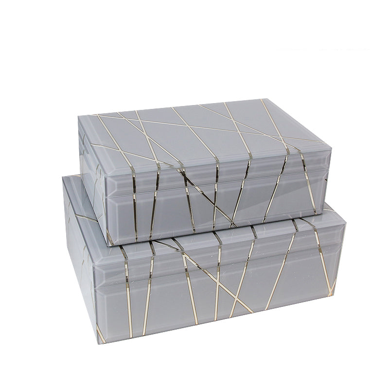 Grey & Golden Line Decorative Box