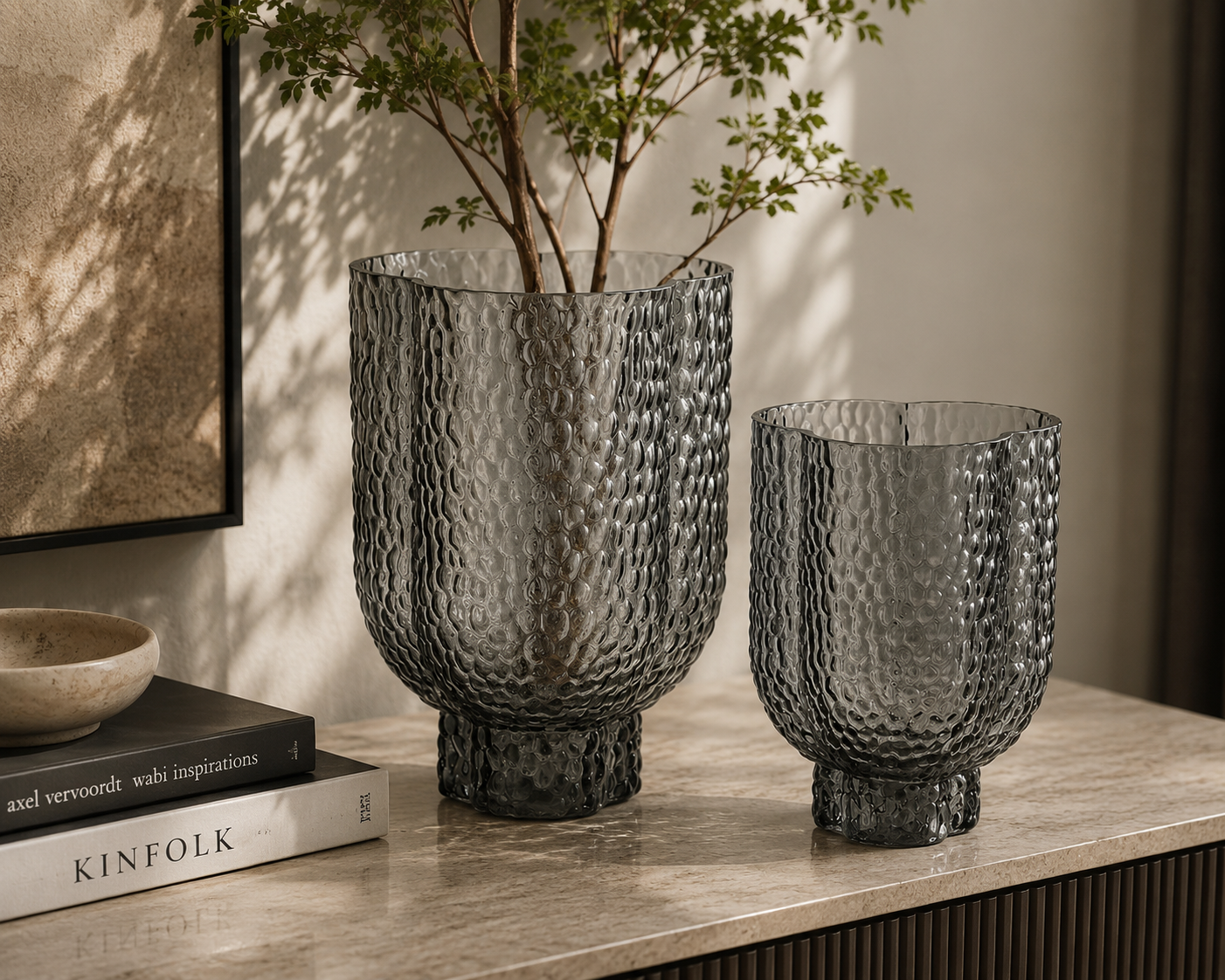 Three Leaf Vase - Grey
