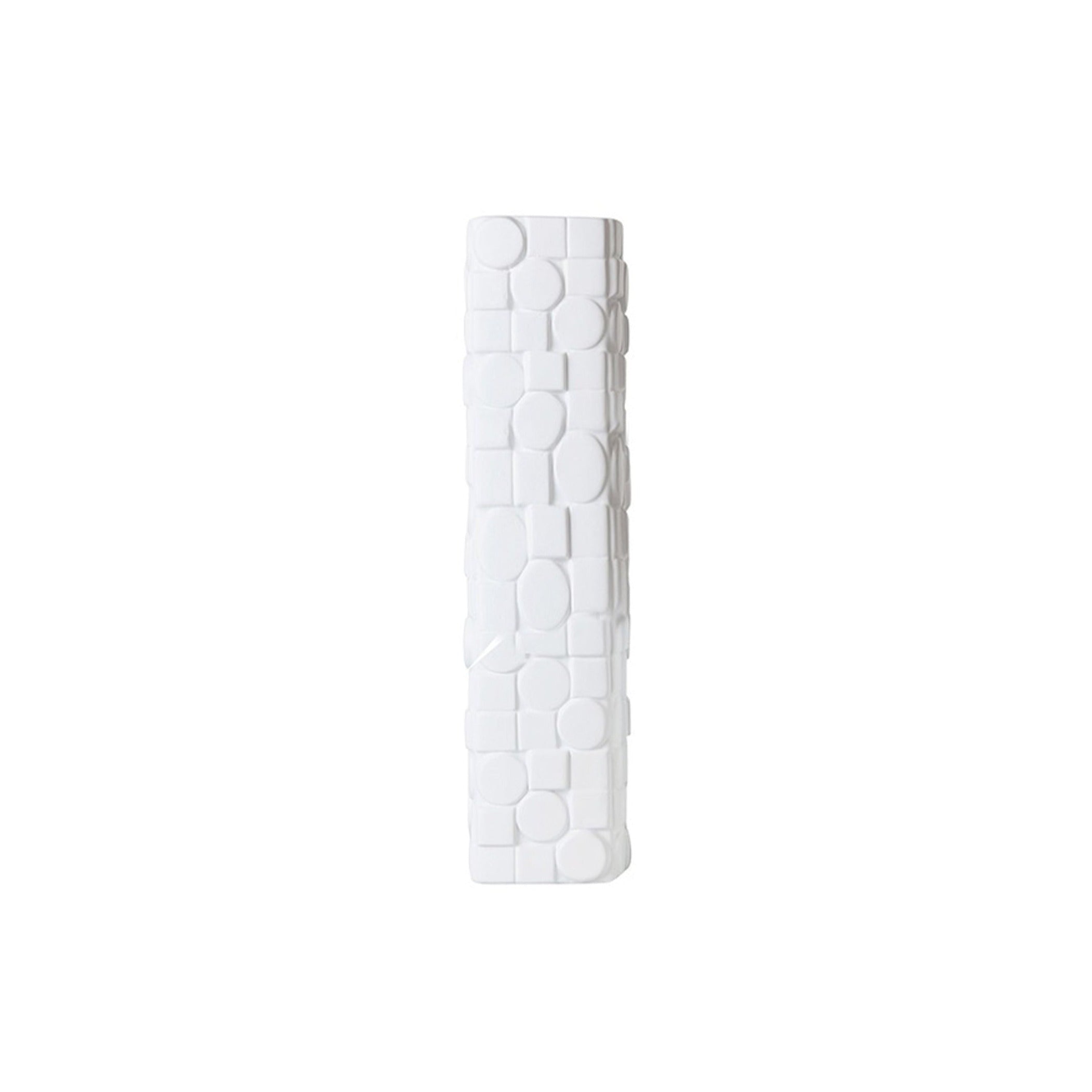 White Grid Ceramic Vase